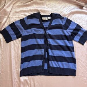 EP Pro Blue and Black Striped Cardigan